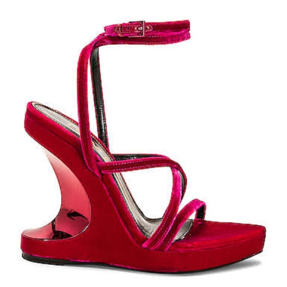 TOM FORD Wavy Wedge Ankle Wrap Sandal